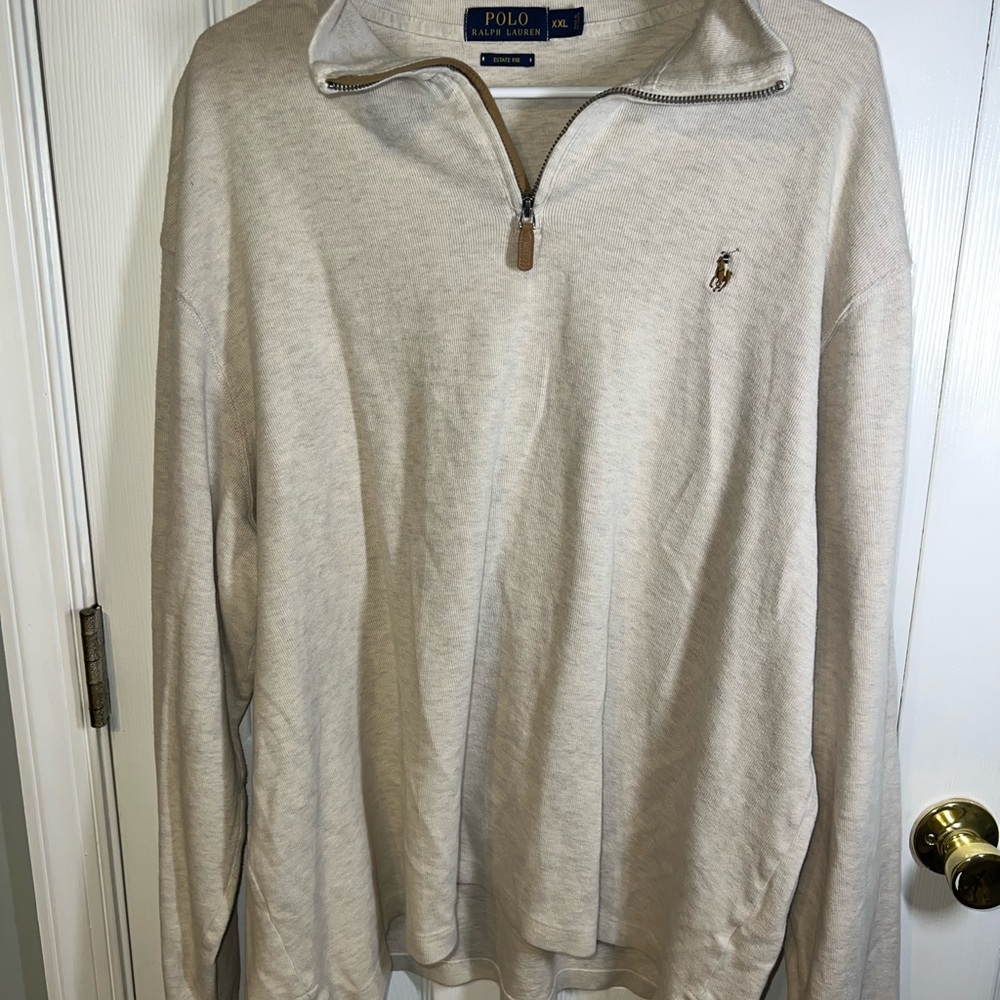 Polo by Ralph Lauren Men's Cream Zip-Up Sweater